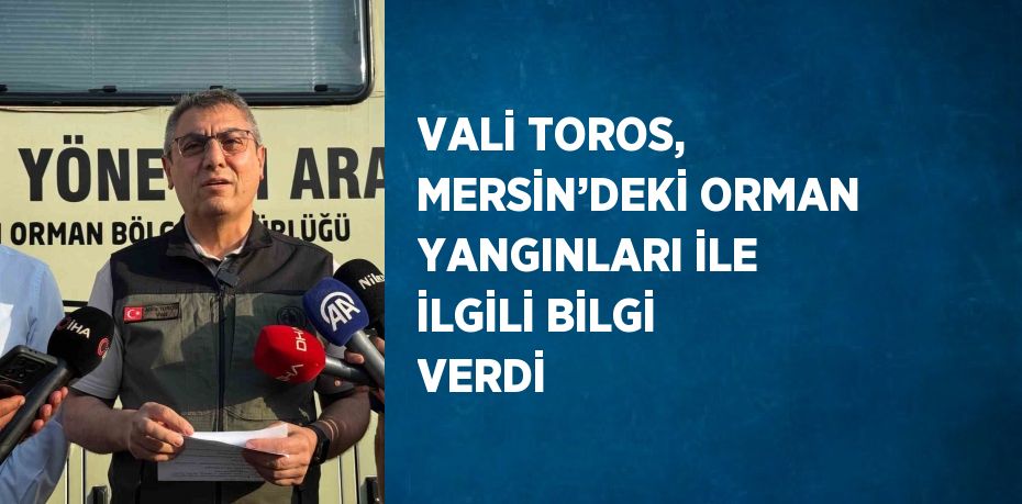 VALİ TOROS, MERSİN’DEKİ ORMAN YANGINLARI İLE İLGİLİ BİLGİ VERDİ