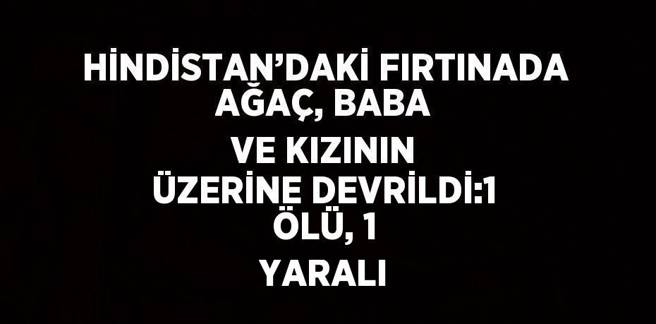 HİNDİSTAN’DAKİ FIRTINADA AĞAÇ, BABA VE KIZININ ÜZERİNE DEVRİLDİ:1 ÖLÜ, 1 YARALI