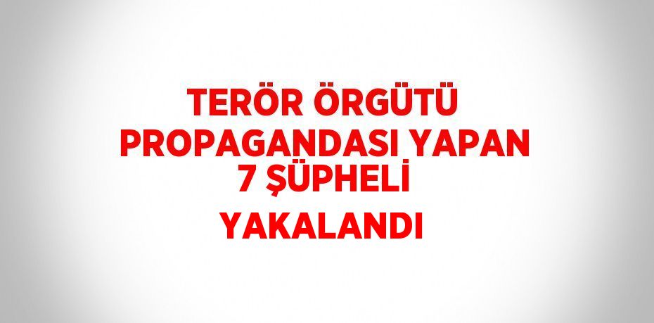 TERÖR ÖRGÜTÜ PROPAGANDASI YAPAN 7 ŞÜPHELİ YAKALANDI