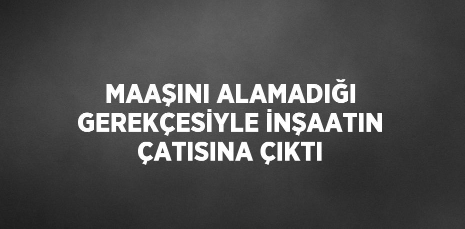 MAAŞINI ALAMADIĞI GEREKÇESİYLE İNŞAATIN ÇATISINA ÇIKTI