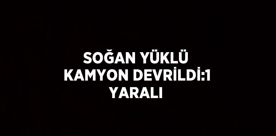 SOĞAN YÜKLÜ KAMYON DEVRİLDİ:1 YARALI