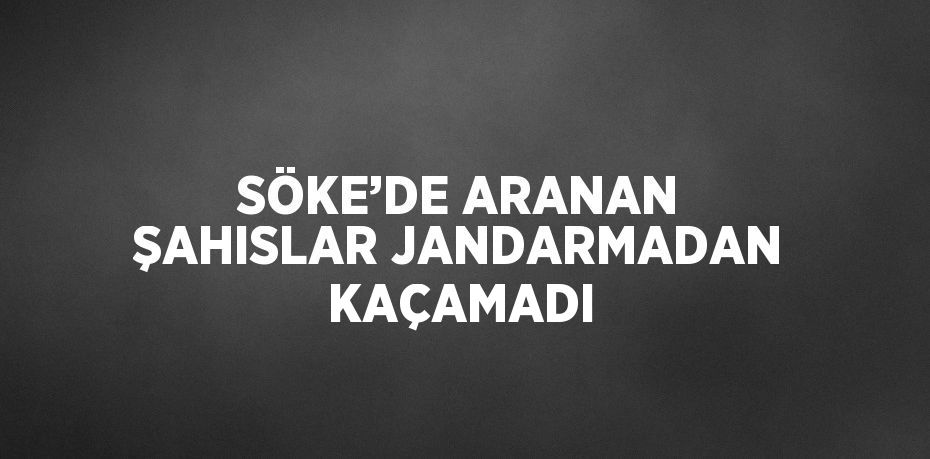 SÖKE’DE ARANAN ŞAHISLAR JANDARMADAN KAÇAMADI