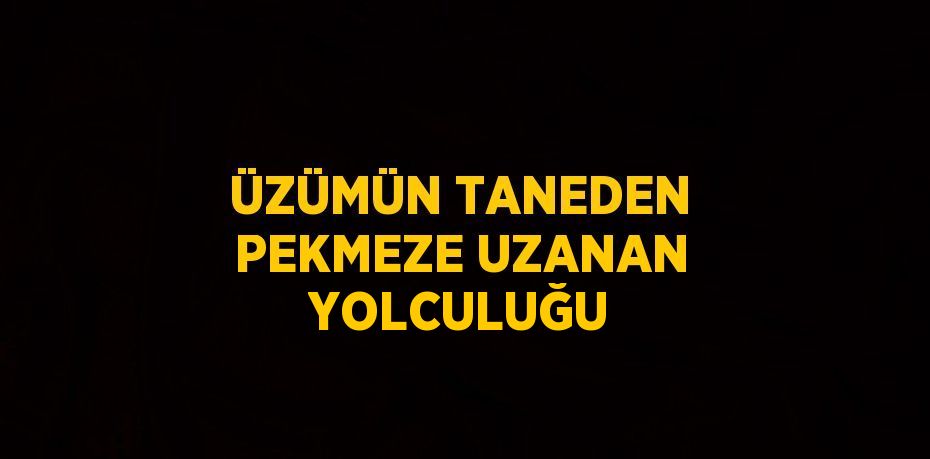 ÜZÜMÜN TANEDEN PEKMEZE UZANAN YOLCULUĞU