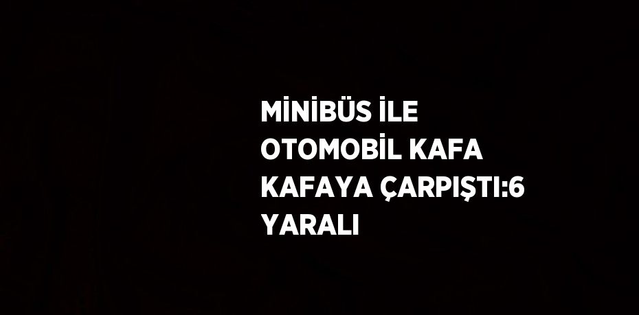 MİNİBÜS İLE OTOMOBİL KAFA KAFAYA ÇARPIŞTI:6 YARALI