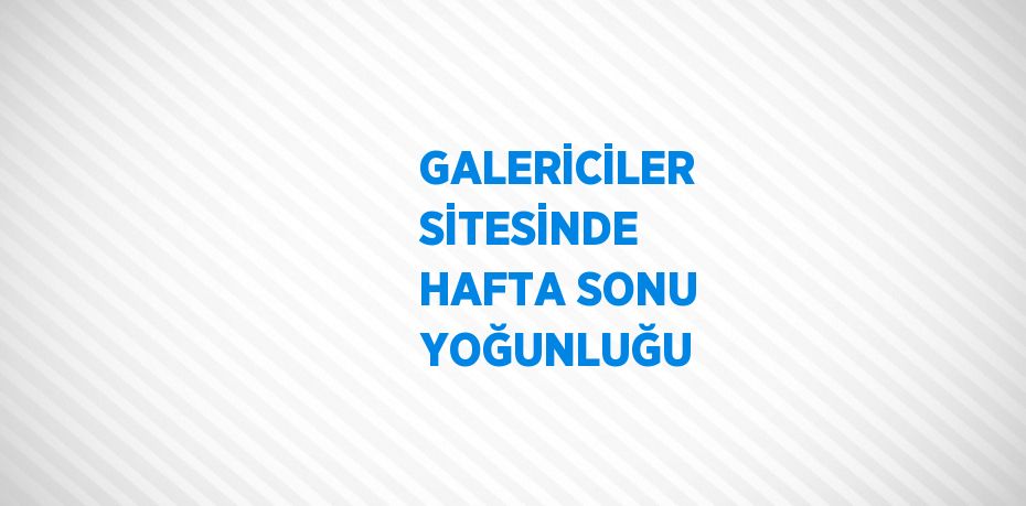 GALERİCİLER SİTESİNDE HAFTA SONU YOĞUNLUĞU