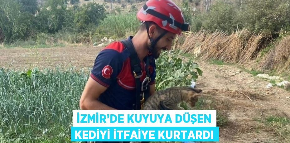 İZMİR’DE KUYUYA DÜŞEN KEDİYİ İTFAİYE KURTARDI