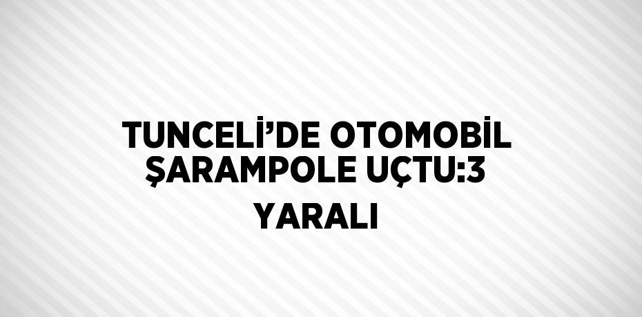 TUNCELİ’DE OTOMOBİL ŞARAMPOLE UÇTU:3 YARALI