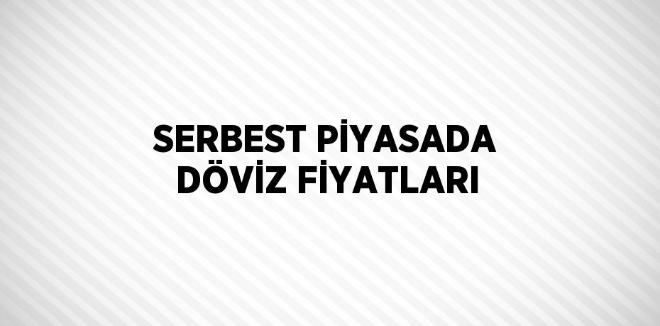 SERBEST PİYASADA DÖVİZ FİYATLARI