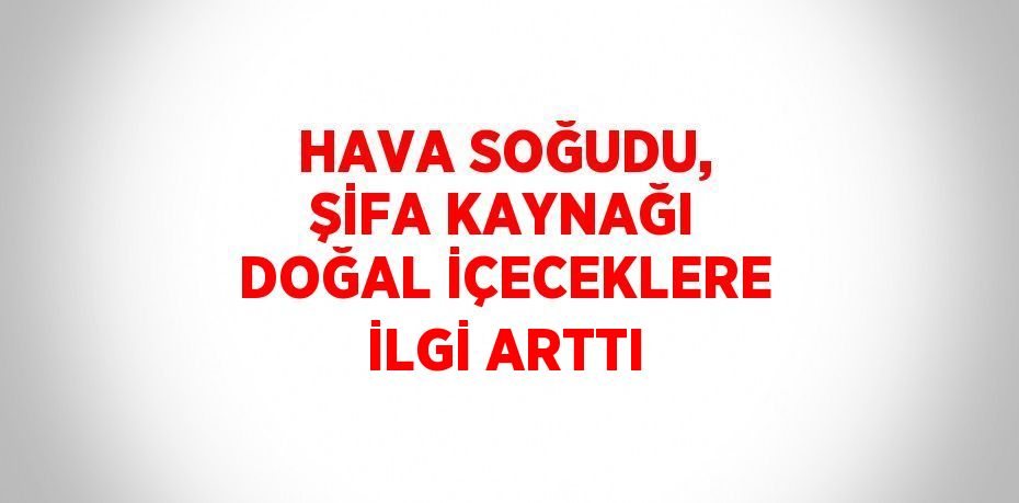 HAVA SOĞUDU, ŞİFA KAYNAĞI DOĞAL İÇECEKLERE İLGİ ARTTI