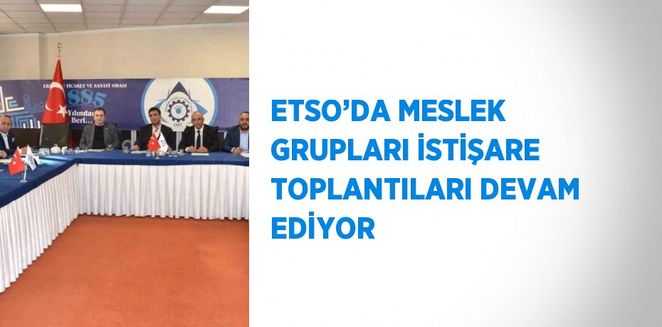 ETSO’DA MESLEK GRUPLARI İSTİŞARE TOPLANTILARI DEVAM EDİYOR