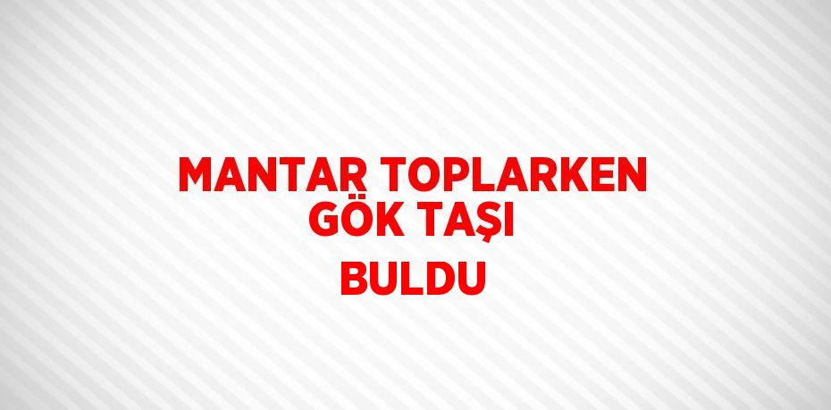 MANTAR TOPLARKEN GÖK TAŞI BULDU