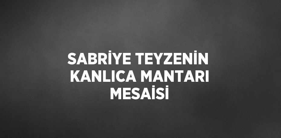 SABRİYE TEYZENİN KANLICA MANTARI MESAİSİ