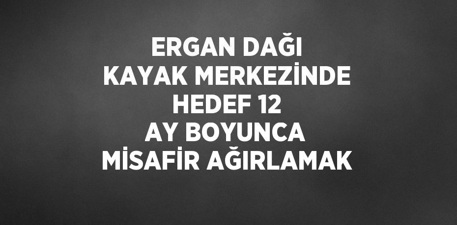 ERGAN DAĞI KAYAK MERKEZİNDE HEDEF 12 AY BOYUNCA MİSAFİR AĞIRLAMAK