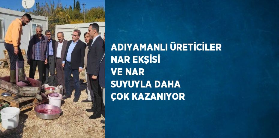 ADIYAMANLI ÜRETİCİLER NAR EKŞİSİ VE NAR SUYUYLA DAHA ÇOK KAZANIYOR