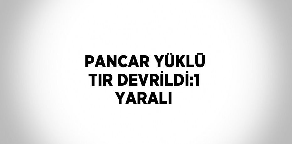 PANCAR YÜKLÜ TIR DEVRİLDİ:1 YARALI