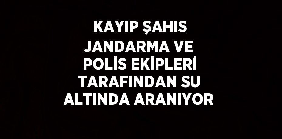 KAYIP ŞAHIS JANDARMA VE POLİS EKİPLERİ TARAFINDAN SU ALTINDA ARANIYOR