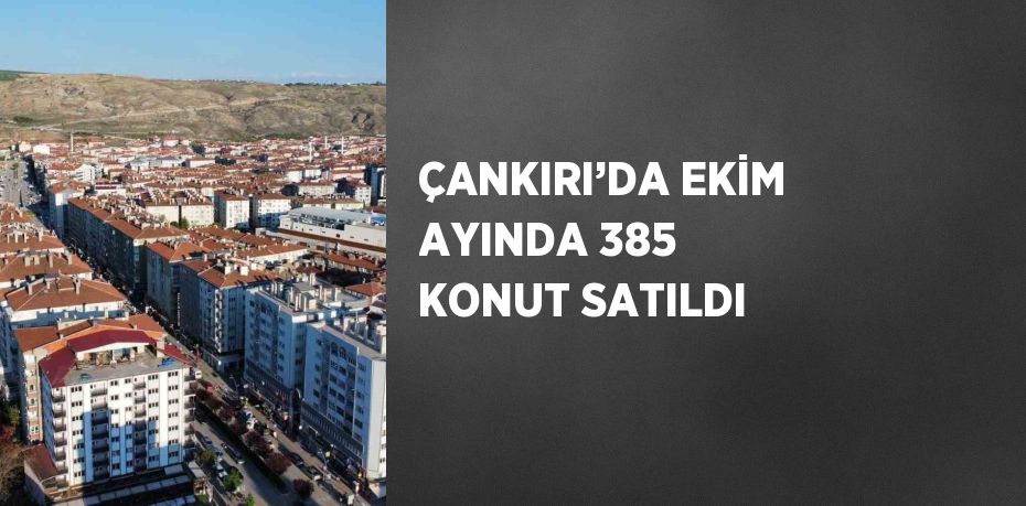 ÇANKIRI’DA EKİM AYINDA 385 KONUT SATILDI