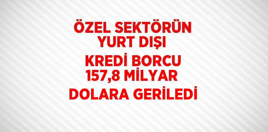 ÖZEL SEKTÖRÜN YURT DIŞI KREDİ BORCU 157,8 MİLYAR DOLARA GERİLEDİ