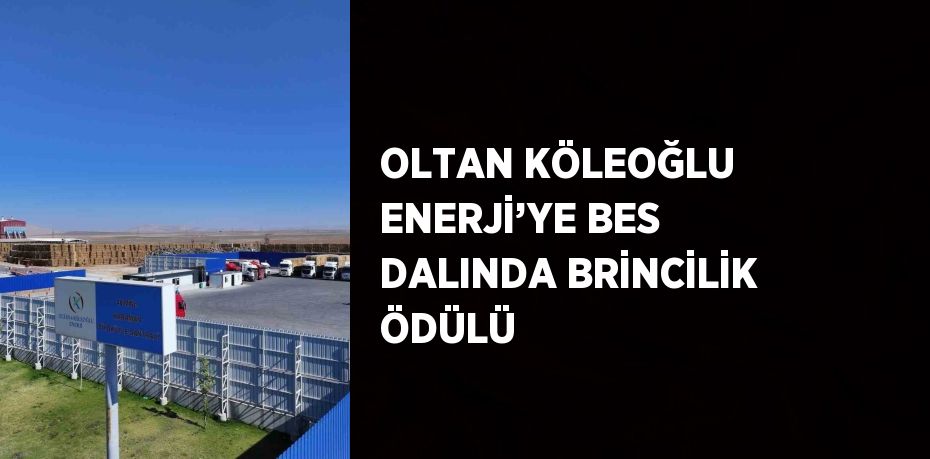 OLTAN KÖLEOĞLU ENERJİ’YE BES DALINDA BRİNCİLİK ÖDÜLÜ