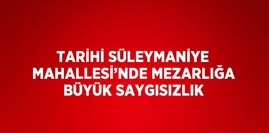 TARİHİ SÜLEYMANİYE MAHALLESİ’NDE MEZARLIĞA BÜYÜK SAYGISIZLIK