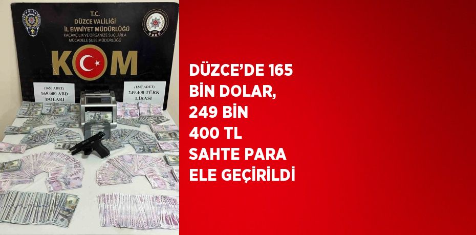 DÜZCE’DE 165 BİN DOLAR, 249 BİN 400 TL SAHTE PARA ELE GEÇİRİLDİ