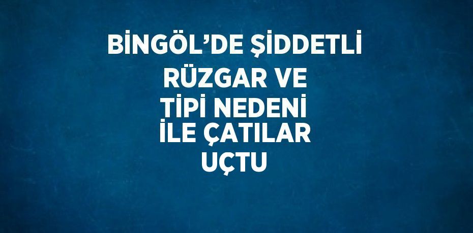 BİNGÖL’DE ŞİDDETLİ RÜZGAR VE TİPİ NEDENİ İLE ÇATILAR UÇTU