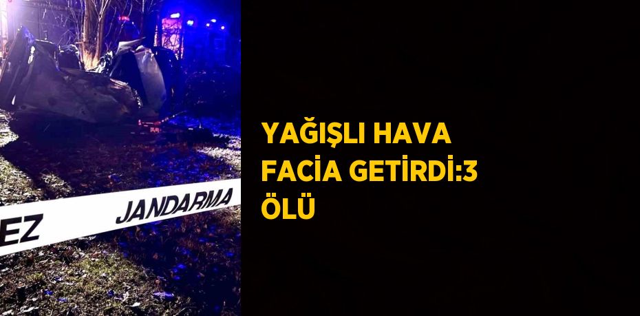 YAĞIŞLI HAVA FACİA GETİRDİ:3 ÖLÜ