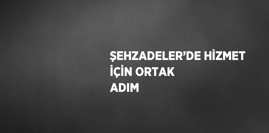 ŞEHZADELER’DE HİZMET İÇİN ORTAK ADIM