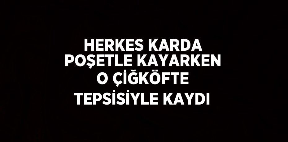 HERKES KARDA POŞETLE KAYARKEN O ÇİĞKÖFTE TEPSİSİYLE KAYDI