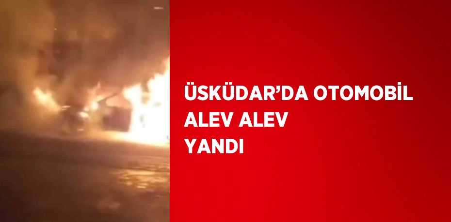 ÜSKÜDAR’DA OTOMOBİL ALEV ALEV YANDI