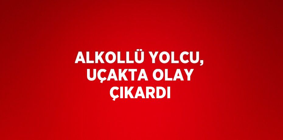 ALKOLLÜ YOLCU, UÇAKTA OLAY ÇIKARDI