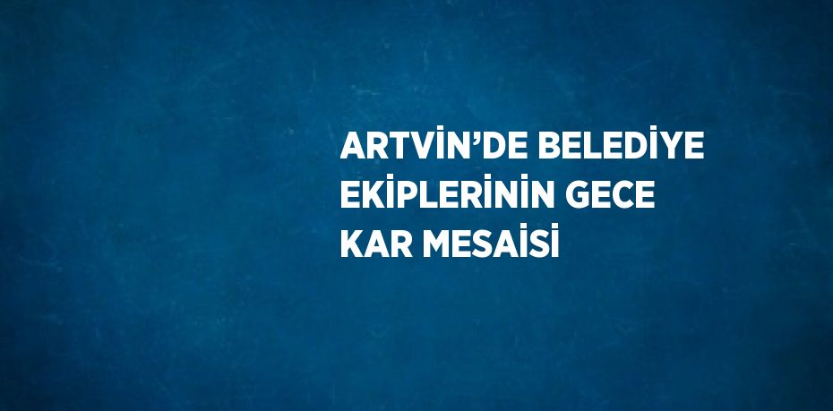 ARTVİN’DE BELEDİYE EKİPLERİNİN GECE KAR MESAİSİ