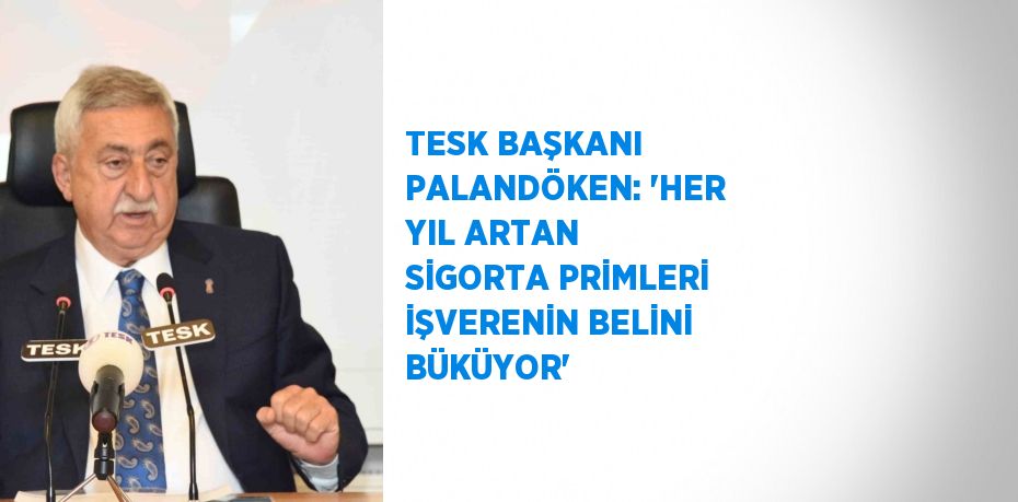 TESK BAŞKANI PALANDÖKEN: 'HER YIL ARTAN SİGORTA PRİMLERİ İŞVERENİN BELİNİ BÜKÜYOR'