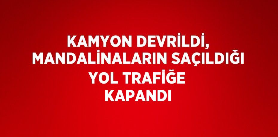 KAMYON DEVRİLDİ, MANDALİNALARIN SAÇILDIĞI YOL TRAFİĞE KAPANDI