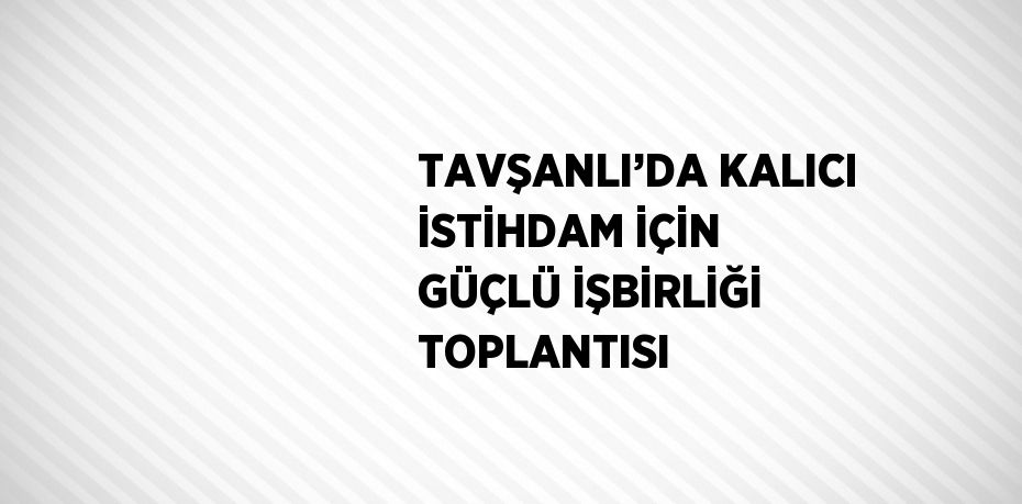 TAVŞANLI’DA KALICI İSTİHDAM İÇİN GÜÇLÜ İŞBİRLİĞİ TOPLANTISI