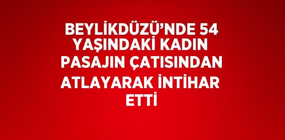 BEYLİKDÜZÜ’NDE 54 YAŞINDAKİ KADIN PASAJIN ÇATISINDAN ATLAYARAK İNTİHAR ETTİ
