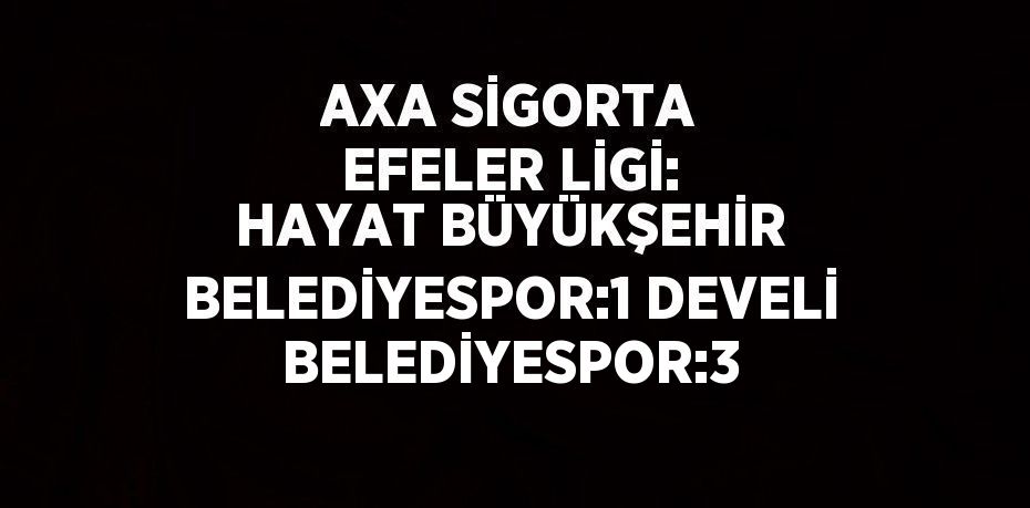 AXA SİGORTA EFELER LİGİ: HAYAT BÜYÜKŞEHİR BELEDİYESPOR:1 DEVELİ BELEDİYESPOR:3