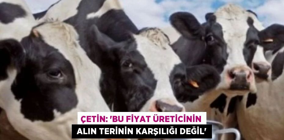 ÇETİN: “BU FİYAT ÜRETİCİNİN  ALIN TERİNİN KARŞILIĞI DEĞİL”