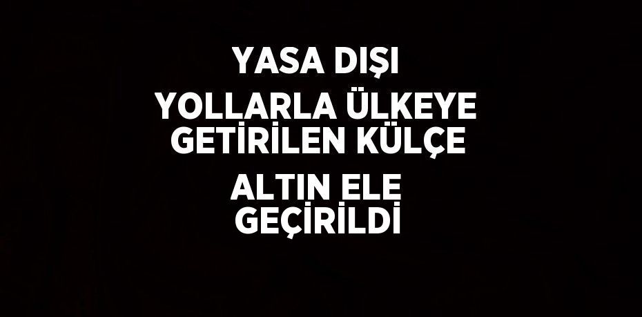 YASA DIŞI YOLLARLA ÜLKEYE GETİRİLEN KÜLÇE ALTIN ELE GEÇİRİLDİ