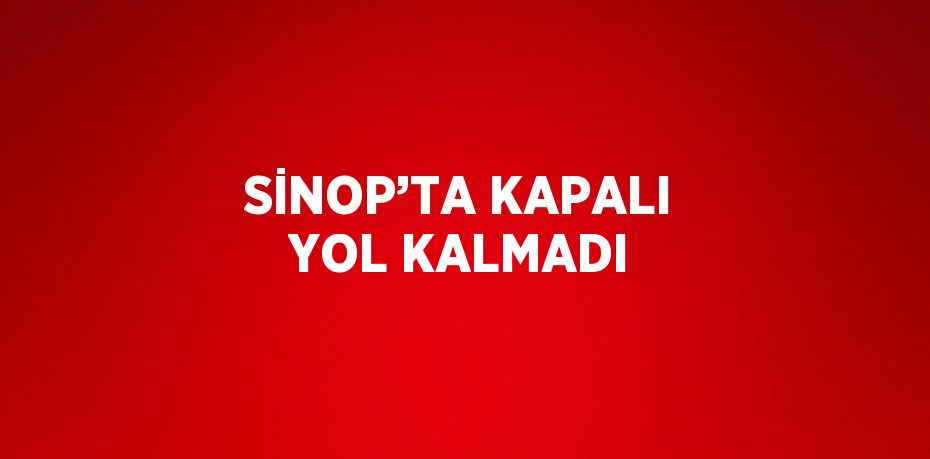 SİNOP’TA KAPALI YOL KALMADI