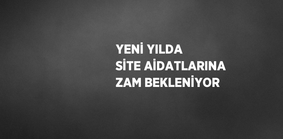 YENİ YILDA SİTE AİDATLARINA ZAM BEKLENİYOR