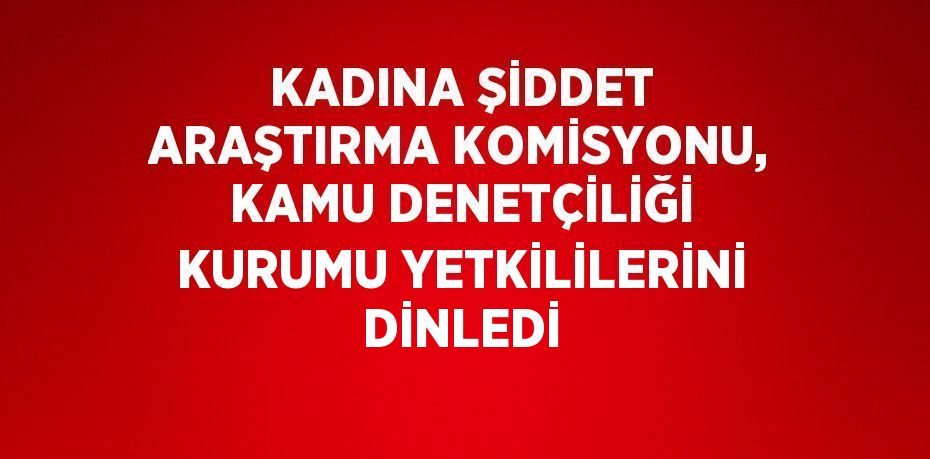 KADINA ŞİDDET ARAŞTIRMA KOMİSYONU, KAMU DENETÇİLİĞİ KURUMU YETKİLİLERİNİ DİNLEDİ