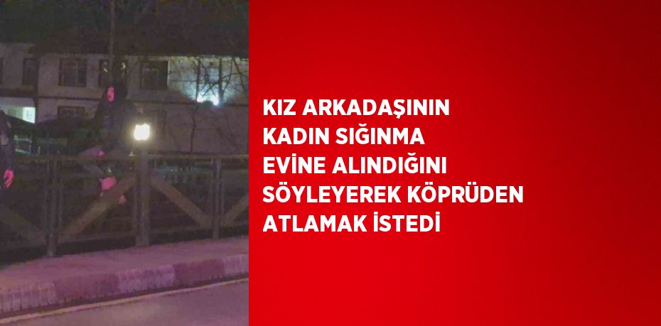 KIZ ARKADAŞININ KADIN SIĞINMA EVİNE ALINDIĞINI SÖYLEYEREK KÖPRÜDEN ATLAMAK İSTEDİ