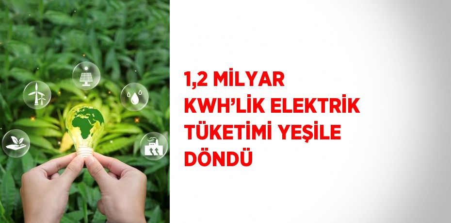 1,2 MİLYAR KWH’LİK ELEKTRİK TÜKETİMİ YEŞİLE DÖNDÜ