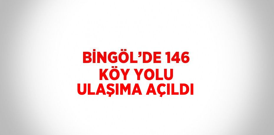 BİNGÖL’DE 146 KÖY YOLU ULAŞIMA AÇILDI