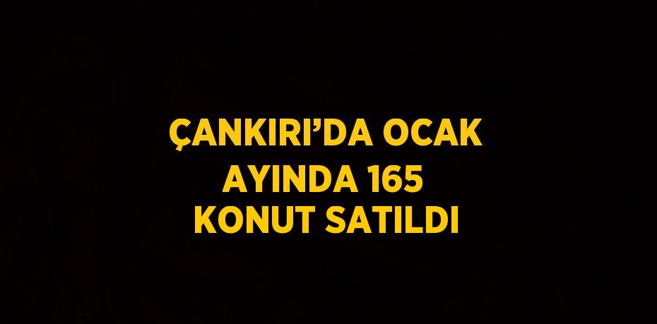 ÇANKIRI’DA OCAK AYINDA 165 KONUT SATILDI