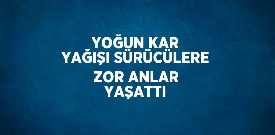 YOĞUN KAR YAĞIŞI SÜRÜCÜLERE ZOR ANLAR YAŞATTI