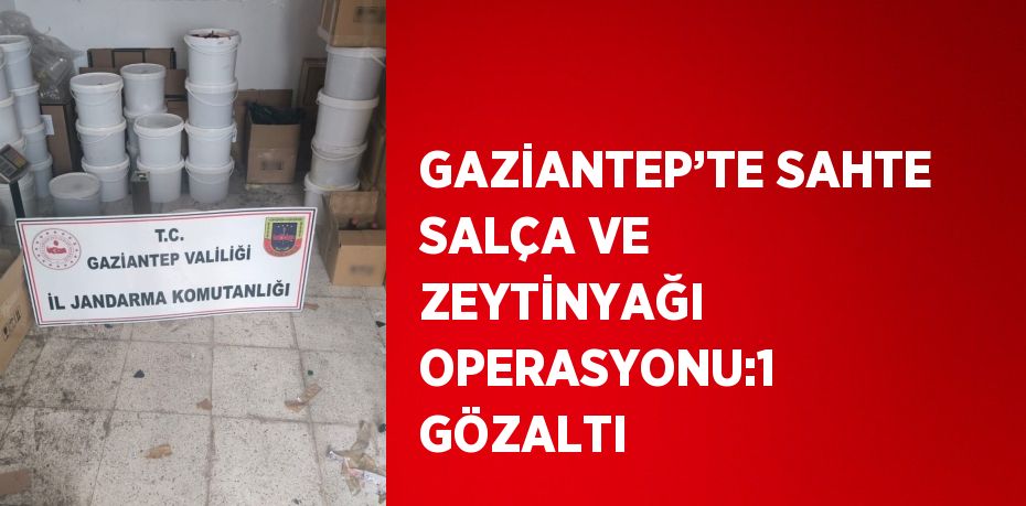 GAZİANTEP’TE SAHTE SALÇA VE ZEYTİNYAĞI OPERASYONU:1 GÖZALTI