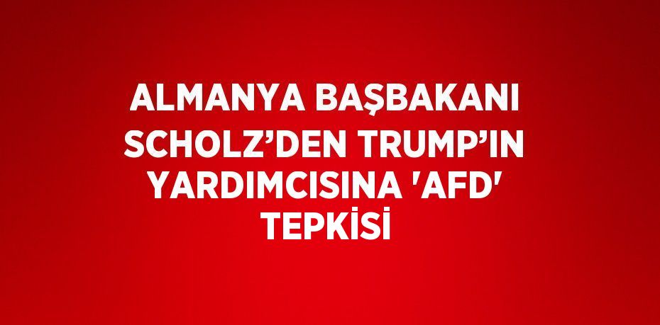 ALMANYA BAŞBAKANI SCHOLZ’DEN TRUMP’IN YARDIMCISINA 'AFD' TEPKİSİ