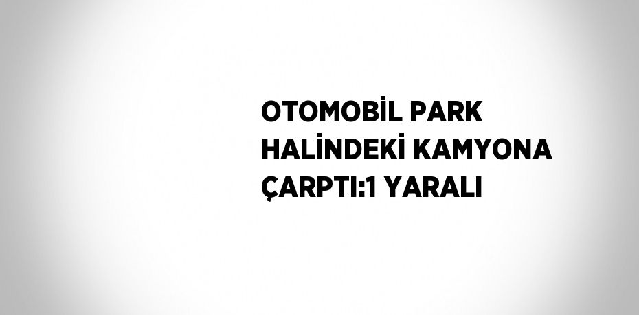 OTOMOBİL PARK HALİNDEKİ KAMYONA ÇARPTI:1 YARALI